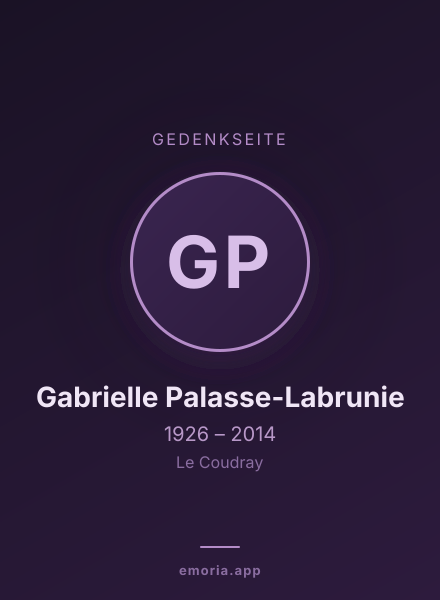 Gedenkportrait von Gabrielle Palasse-Labrunie