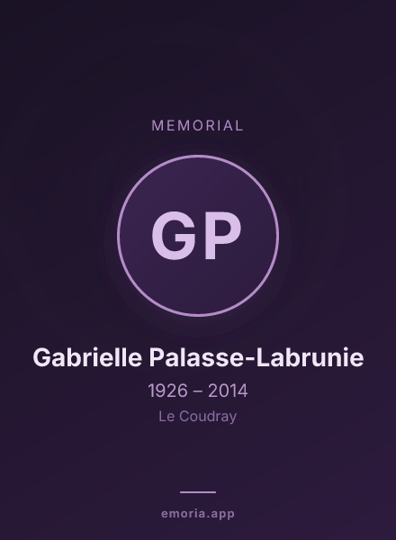 Memorial portrait of Gabrielle Palasse-Labrunie