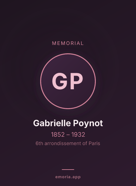 Memorial portrait of Gabrielle Poynot