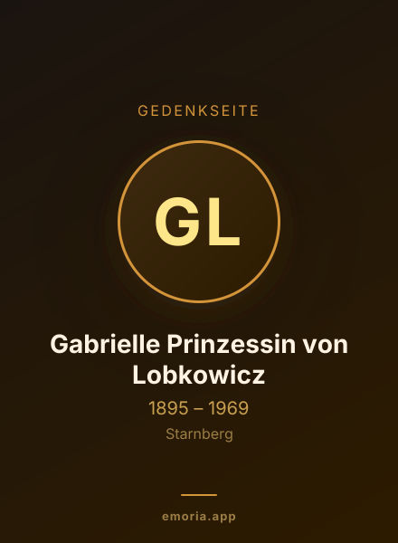 Gedenkportrait von Gabrielle Prinzessin von Lobkowicz