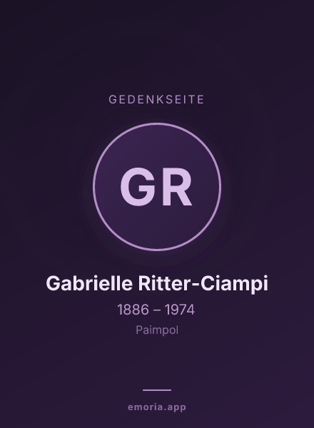 Gedenkportrait von Gabrielle Ritter-Ciampi