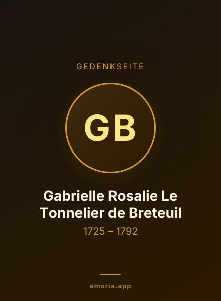 Gedenkportrait von Gabrielle Rosalie Le Tonnelier de Breteuil
