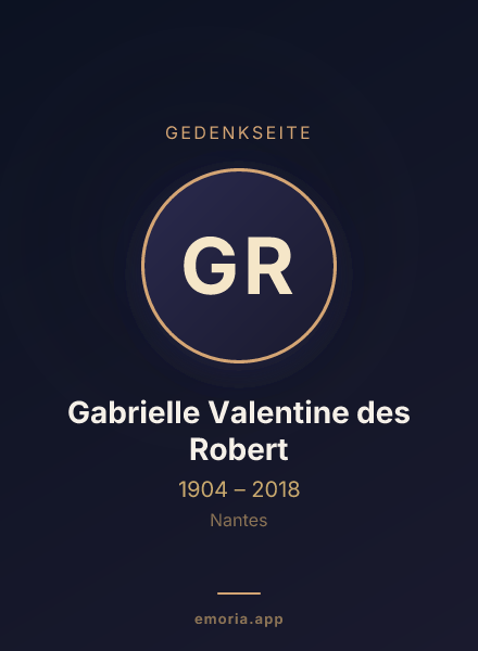 Gedenkportrait von Gabrielle Valentine des Robert