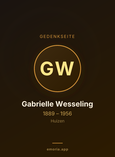 Gedenkportrait von Gabrielle Wesseling