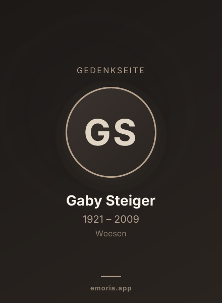 Gedenkportrait von Gaby Steiger