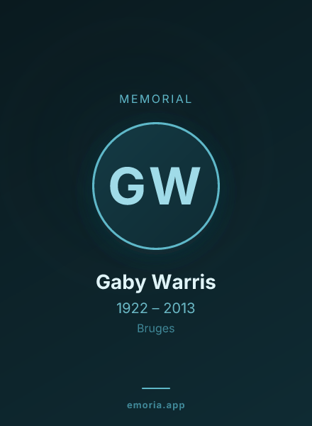 Memorial portrait of Gaby Warris