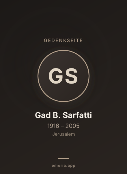 Gedenkportrait von Gad B. Sarfatti