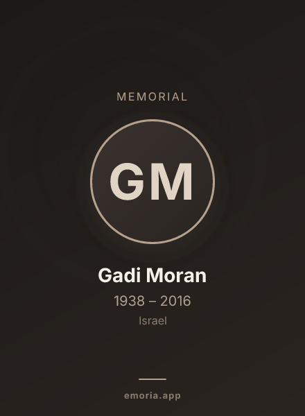 Memorial portrait of Gadi Moran