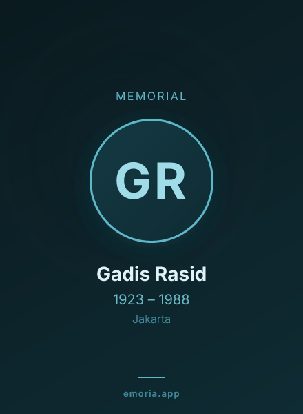 Memorial portrait of Gadis Rasid