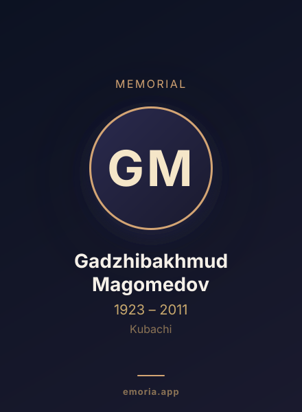 Memorial portrait of Gadzhibakhmud Magomedov