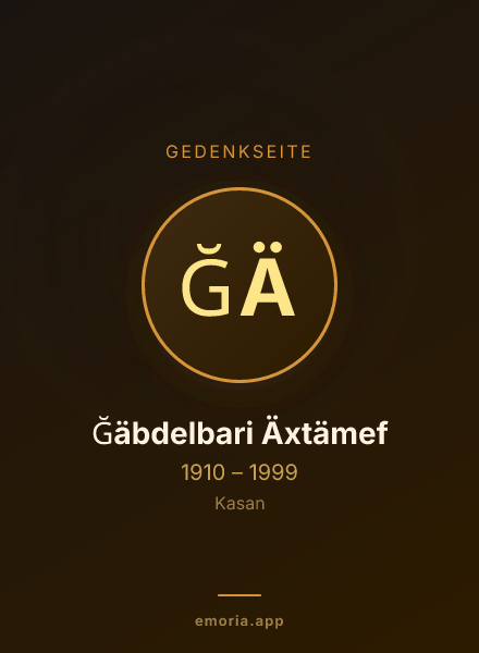 Gedenkportrait von Ğäbdelbari Äxtämef