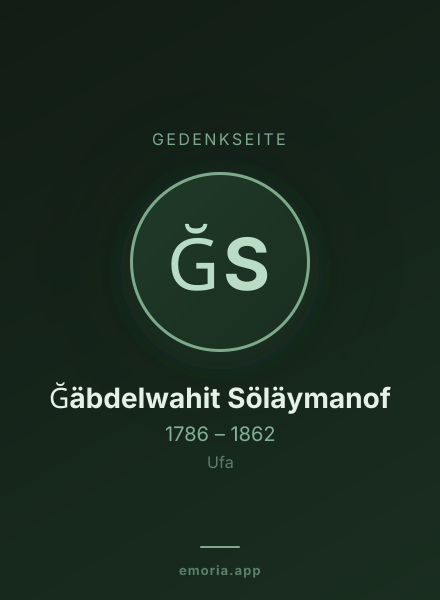 Gedenkportrait von Ğäbdelwahit Söläymanof