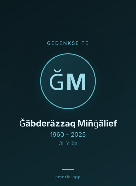 Gedenkportrait von Ğäbderäzzaq Miñğälief
