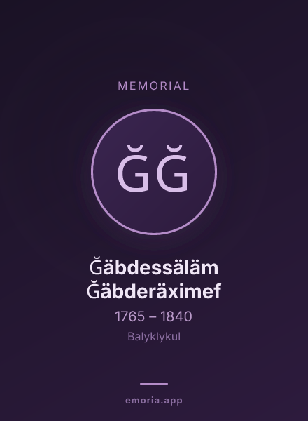 Memorial portrait of Ğäbdessäläm Ğäbderäximef