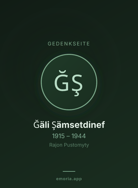 Gedenkportrait von Ğäli Şämsetdinef