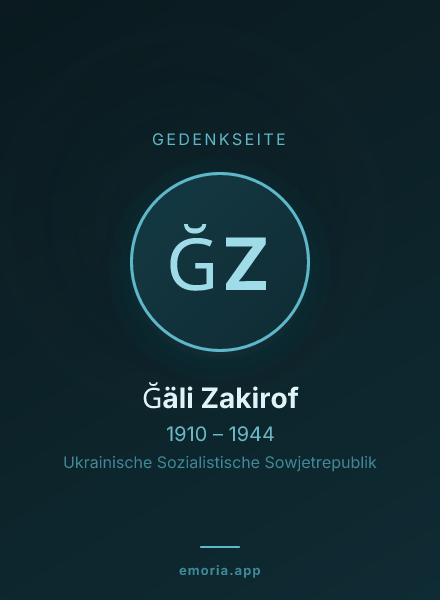 Gedenkportrait von Ğäli Zakirof