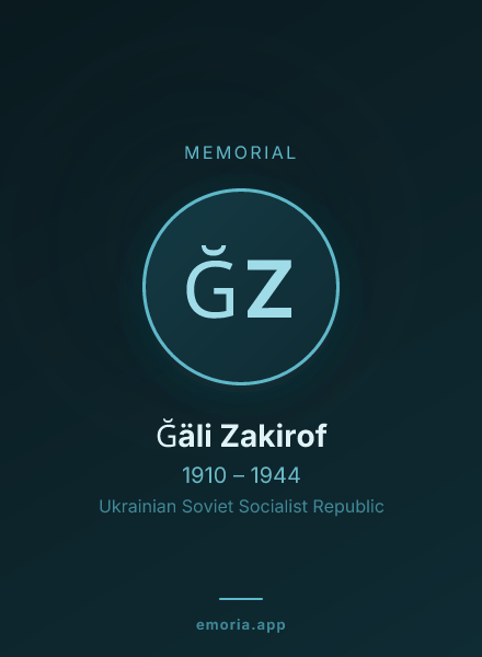 Memorial portrait of Ğäli Zakirof