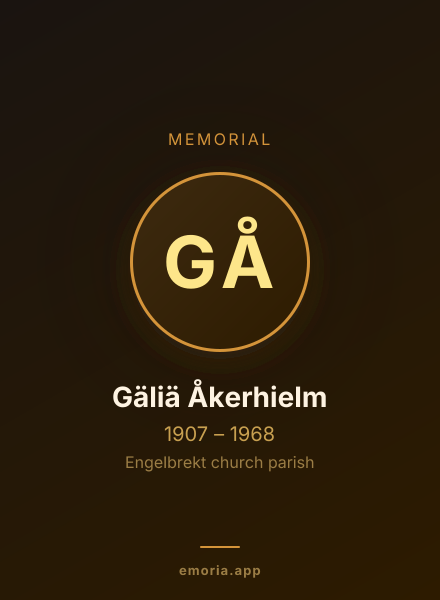 Memorial portrait of Gäliä Åkerhielm