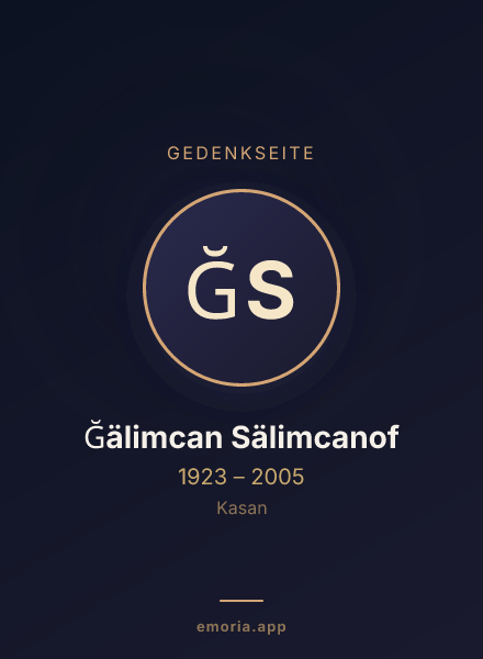 Gedenkportrait von Ğälimcan Sälimcanof