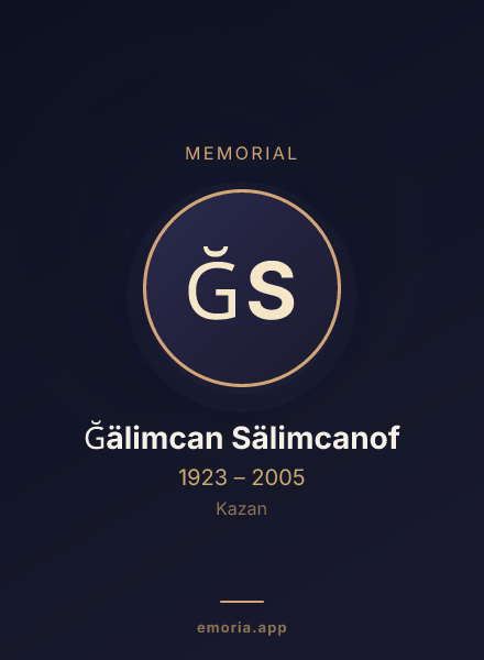 Memorial portrait of Ğälimcan Sälimcanof