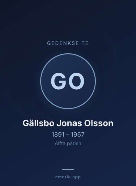 Gedenkportrait von Gällsbo Jonas Olsson