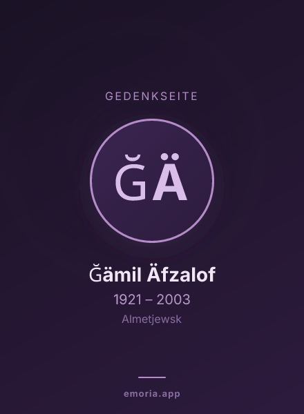 Gedenkportrait von Ğämil Äfzalof
