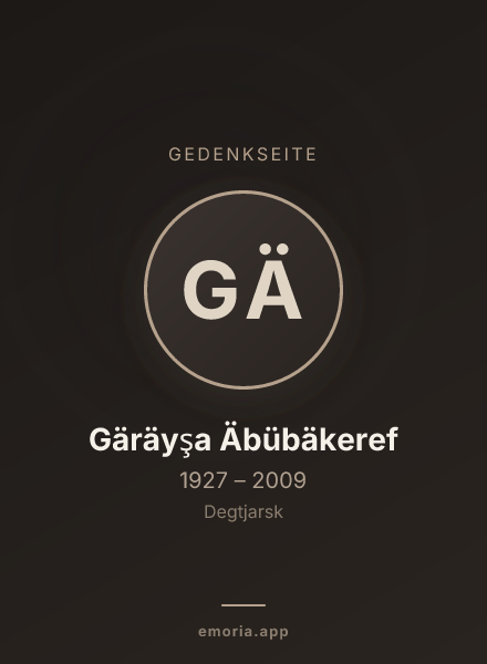 Gedenkportrait von Gäräyşa Äbübäkeref