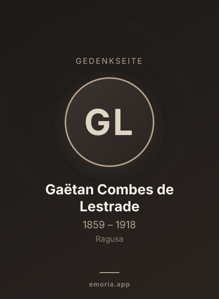 Gedenkportrait von Gaëtan Combes de Lestrade