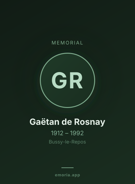 Memorial portrait of Gaëtan de Rosnay