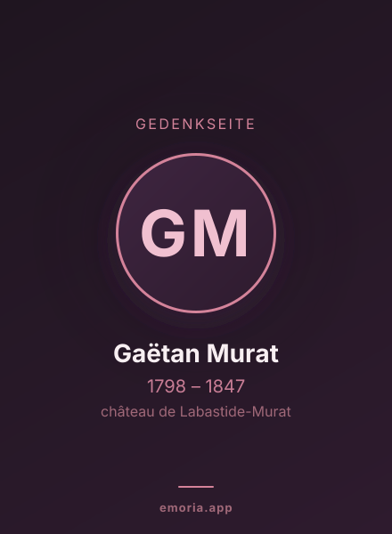 Gedenkportrait von Gaëtan Murat