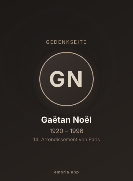 Gedenkportrait von Gaëtan Noël