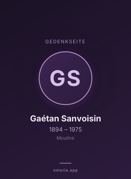 Gedenkportrait von Gaétan Sanvoisin