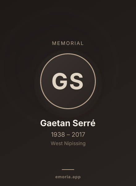 Memorial portrait of Gaetan Serré
