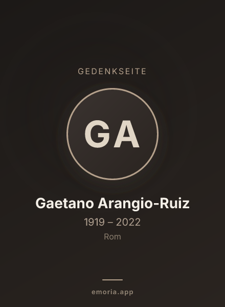Gedenkportrait von Gaetano Arangio-Ruiz