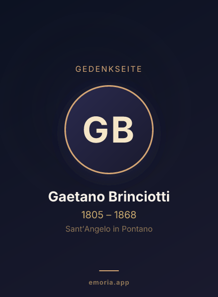 Gedenkportrait von Gaetano Brinciotti