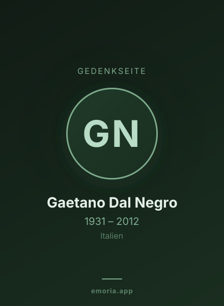 Gedenkportrait von Gaetano Dal Negro