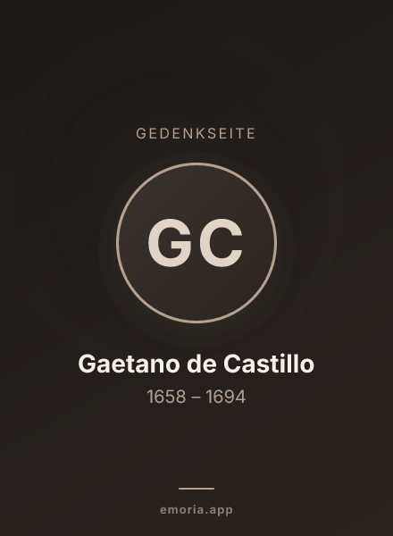 Gedenkportrait von Gaetano de Castillo