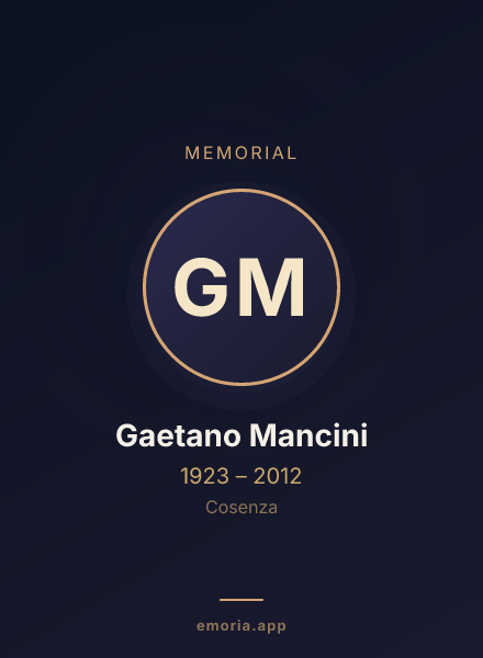 Memorial portrait of Gaetano Mancini