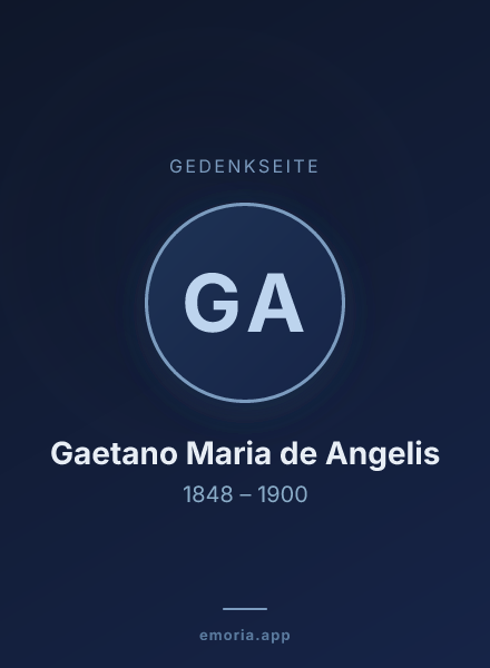 Gedenkportrait von Gaetano Maria de Angelis