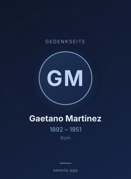 Gedenkportrait von Gaetano Martinez