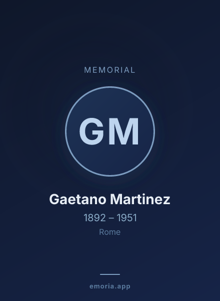 Memorial portrait of Gaetano Martinez
