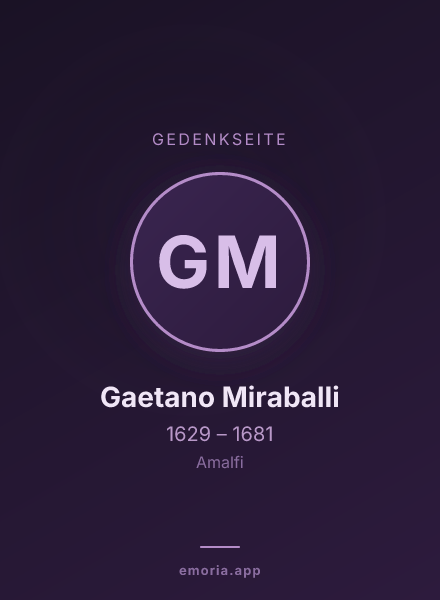 Gedenkportrait von Gaetano Miraballi