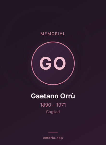Memorial portrait of Gaetano Orrù