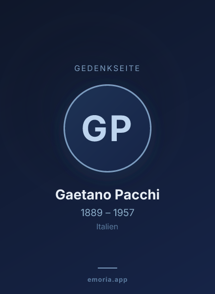 Gedenkportrait von Gaetano Pacchi