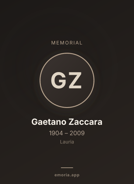 Memorial portrait of Gaetano Zaccara
