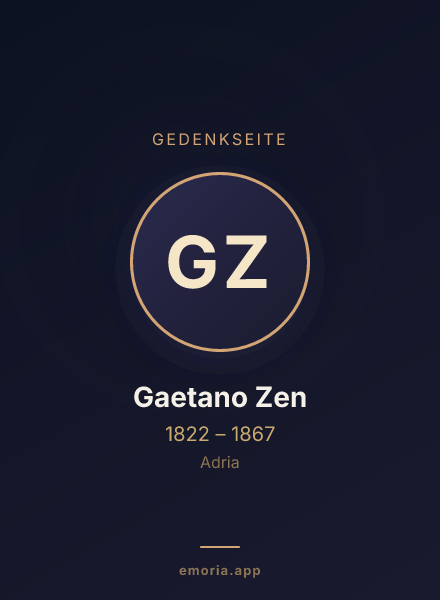 Gedenkportrait von Gaetano Zen