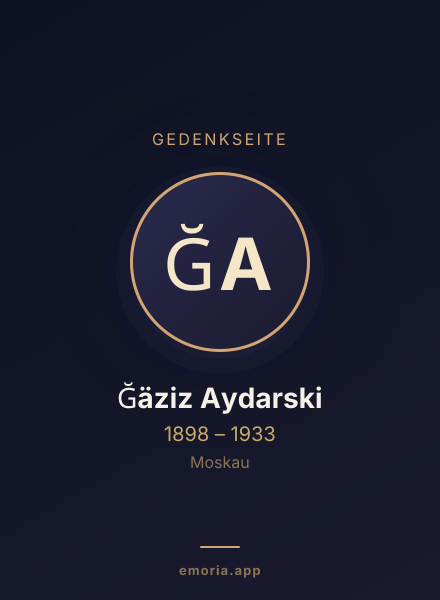 Gedenkportrait von Ğäziz Aydarski