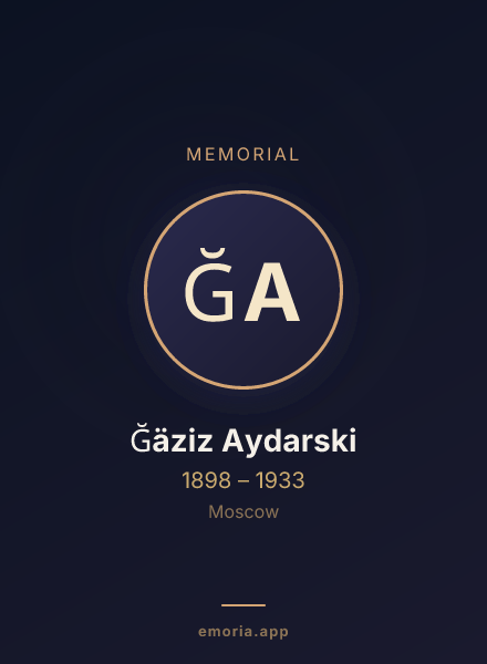 Memorial portrait of Ğäziz Aydarski