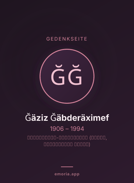 Gedenkportrait von Ğäziz Ğäbderäximef
