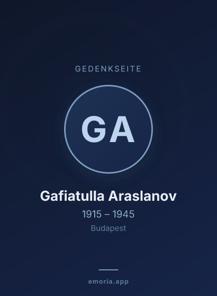 Gedenkportrait von Gafiatulla Araslanov